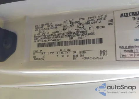 2012 Ford E-350 Super Duty Commercial from USA, damaged, VIN 1FTSE3EL8CDA35574